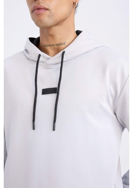 Fit Standart Fit Kapüşonlu Basic Düz Sporcu Sweatshirt D3736AX24WN