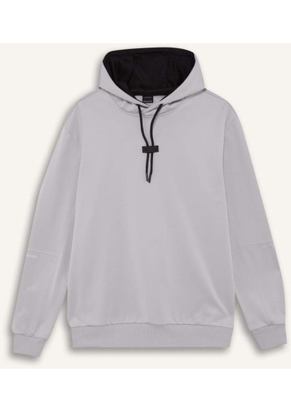 Fit Standart Fit Kapüşonlu Basic Düz Sporcu Sweatshirt D3736AX24WN