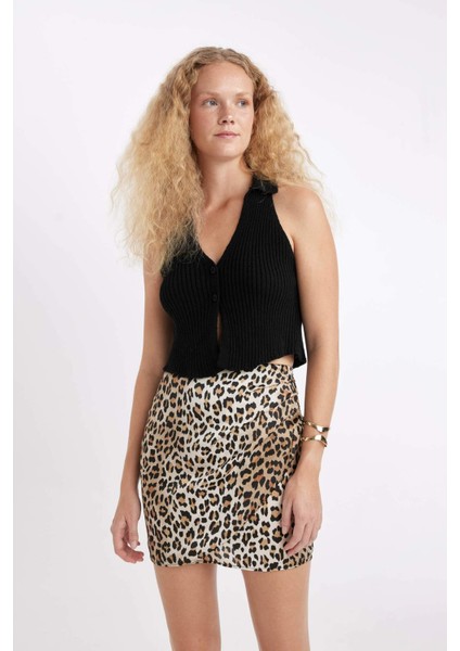 Coool Slim Fit Dar Kesim Düğmeli Triko Yelek D3584AX24HS