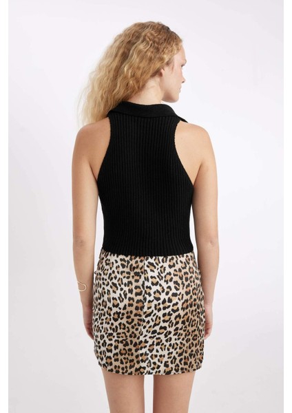 Coool Slim Fit Dar Kesim Düğmeli Triko Yelek D3584AX24HS