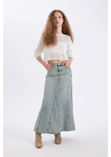 Fashion Fit Cepli Jean Maxi Etek D4420AX24AU