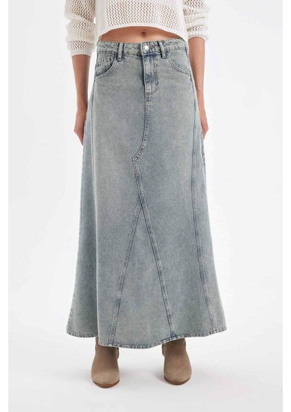 Fashion Fit Cepli Jean Maxi Etek D4420AX24AU