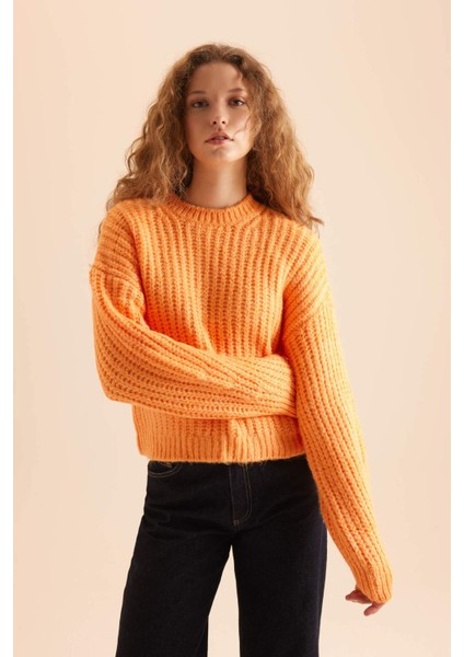 Coool Oversize Geniş Kalıp Bisiklet Yaka Triko Kazak V1811AZNS