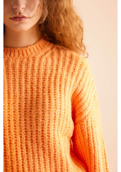 Coool Oversize Geniş Kalıp Bisiklet Yaka Triko Kazak V1811AZNS