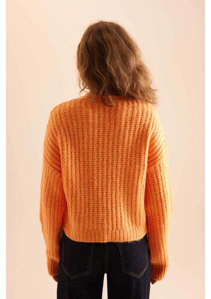 Coool Oversize Geniş Kalıp Bisiklet Yaka Triko Kazak V1811AZNS