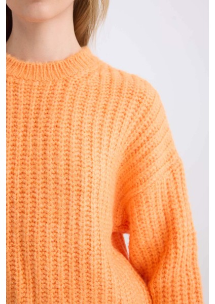 Coool Oversize Geniş Kalıp Bisiklet Yaka Triko Kazak V1811AZNS