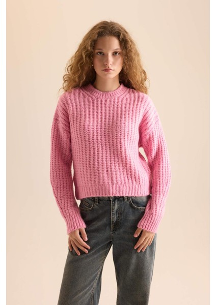 Coool Oversize Geniş Kalıp Bisiklet Yaka Triko Kazak V1811AZNS