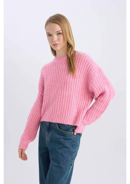 Coool Oversize Geniş Kalıp Bisiklet Yaka Triko Kazak V1811AZNS