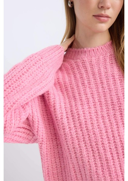 Coool Oversize Geniş Kalıp Bisiklet Yaka Triko Kazak V1811AZNS