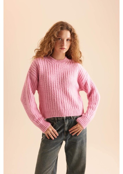 Coool Oversize Geniş Kalıp Bisiklet Yaka Triko Kazak V1811AZNS