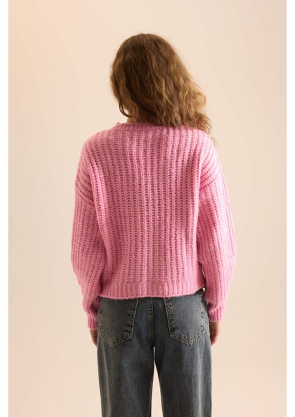 Coool Oversize Geniş Kalıp Bisiklet Yaka Triko Kazak V1811AZNS