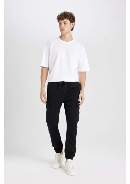 Yazlık Jogger Taktik Pantolon Kargo Cepli Beli Bağcıklı Lastikli Paça D1044AX24AU