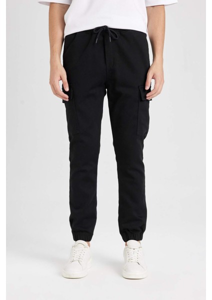 Yazlık Jogger Taktik Pantolon Kargo Cepli Beli Bağcıklı Lastikli Paça D1044AX24AU