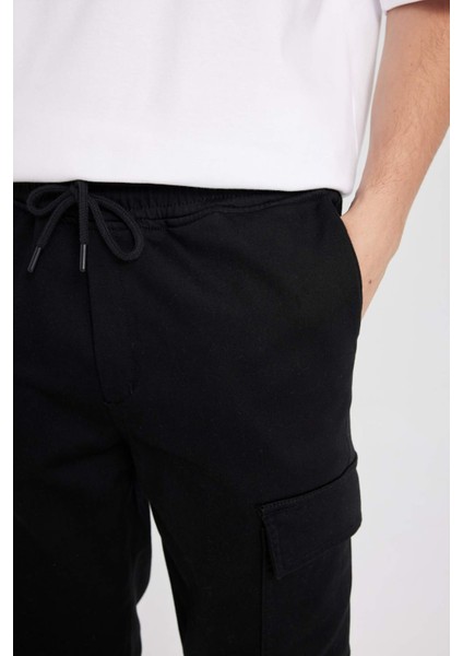 Yazlık Jogger Taktik Pantolon Kargo Cepli Beli Bağcıklı Lastikli Paça D1044AX24AU
