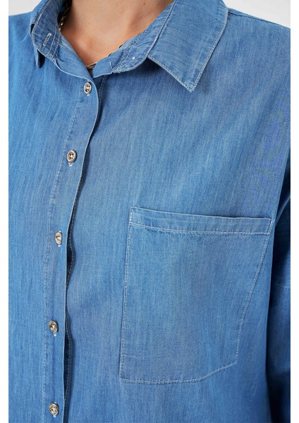 Açık Mavi Kadın Gömlek 20280 indirimleri