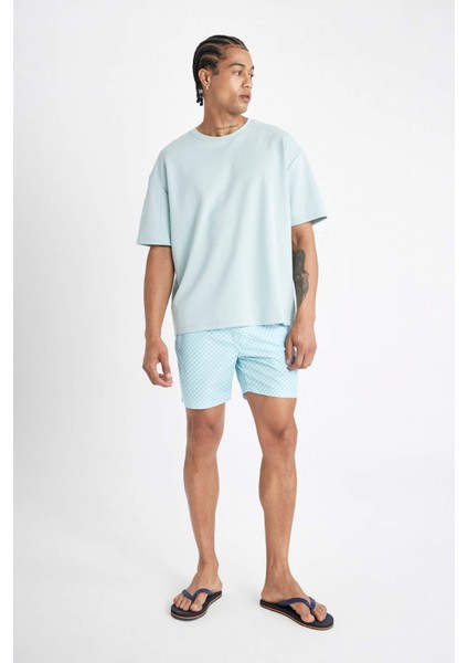 Desenli Kısa Boy Deniz Şortu D4519AX24HS