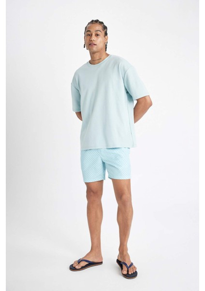 Desenli Kısa Boy Deniz Şortu D4519AX24HS