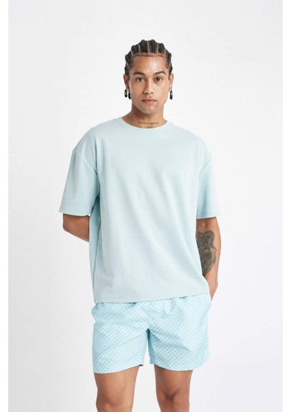 Desenli Kısa Boy Deniz Şortu D4519AX24HS