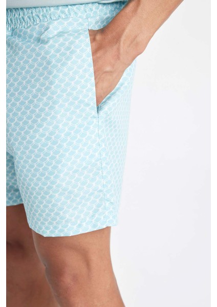 Desenli Kısa Boy Deniz Şortu D4519AX24HS