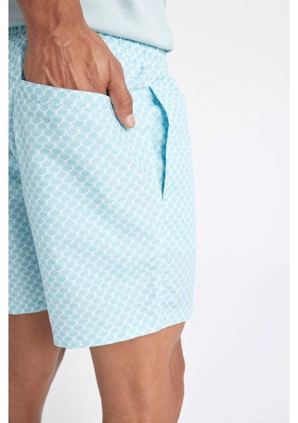 Desenli Kısa Boy Deniz Şortu D4519AX24HS