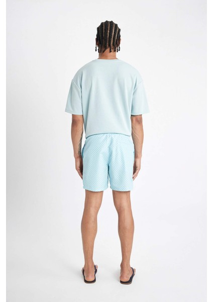 Desenli Kısa Boy Deniz Şortu D4519AX24HS