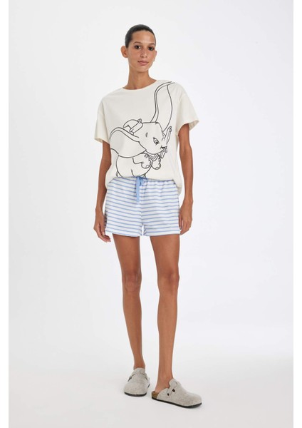 Fall in Love Disney Dumbo Regular Fit Kısa Kollu Şortlu Pijama Takımı D4473AX24HS