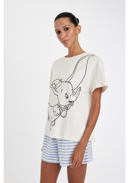 Fall in Love Disney Dumbo Regular Fit Kısa Kollu Şortlu Pijama Takımı D4473AX24HS