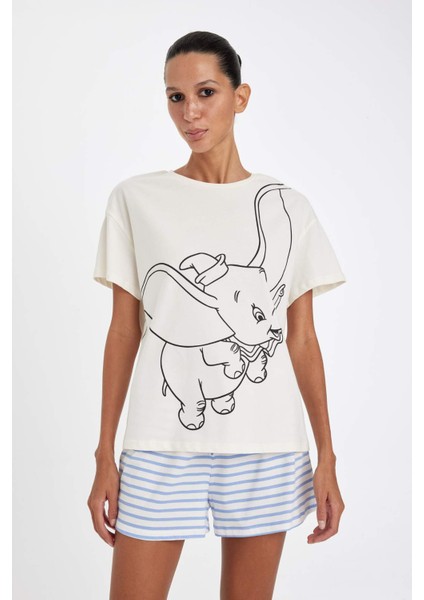 Fall in Love Disney Dumbo Regular Fit Kısa Kollu Şortlu Pijama Takımı D4473AX24HS