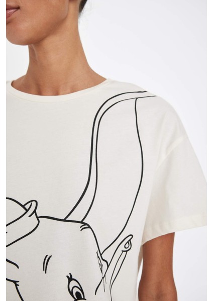 Fall in Love Disney Dumbo Regular Fit Kısa Kollu Şortlu Pijama Takımı D4473AX24HS