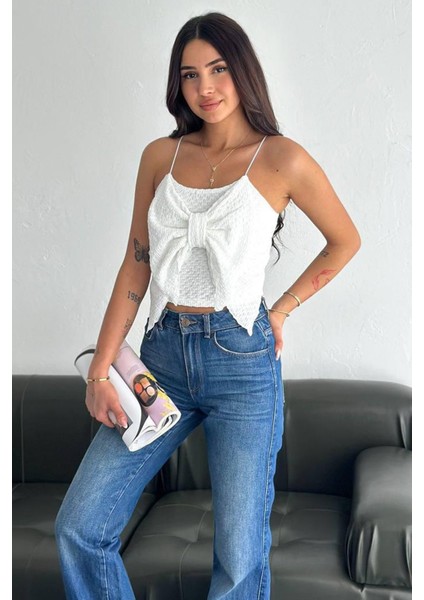 Kadın Fiyonk Ince Askılı Triko Atlet – Romantik & Dokulu Stil modelleri