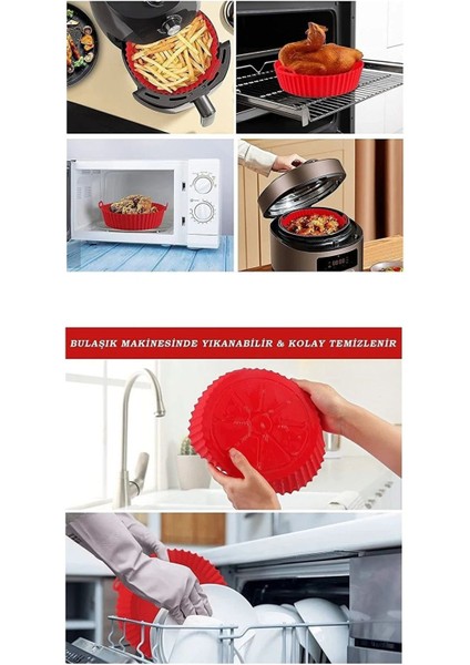 Tüm Airfryer'lere Uyumlu Silikon Yapışmaz Pişirme Kabı Yıkanabilir Kullanışlı Silicon Kap fiyatları