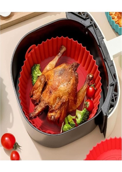 Tüm Airfryer'lere Uyumlu Silikon Yapışmaz Pişirme Kabı Yıkanabilir Kullanışlı Silicon Kap fırsatları