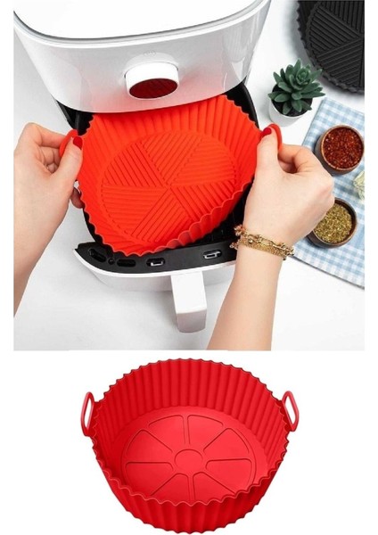 Tüm Airfryer'lere Uyumlu Silikon Yapışmaz Pişirme Kabı Yıkanabilir Kullanışlı Silicon Kap indirimleri