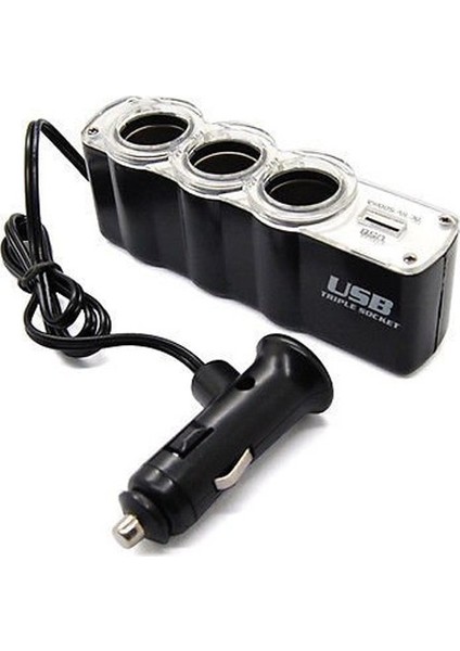 Hyundaı Matrıx 1.6 Style Ov (Y) Araca Uygun 3 Port + 1 USB Oto Araç Çakmaklık Çoğaltıcı Çoklayıcı- Oto Çakmak Çoğaltıcı Soketi USB Çakmaklık