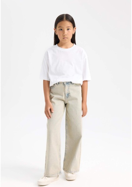 Kız Çocuk Wide Leg Geniş Bol Paça Cepli Pantolon D3720A824WN