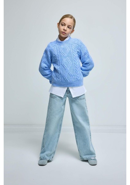 Kız Çocuk Wide Leg Geniş Bol Paça Cepli Pantolon D3719A824WN