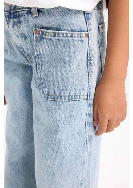 Kız Çocuk Wide Leg Geniş Bol Paça Cepli Pantolon D3719A824WN