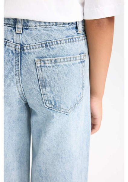 Kız Çocuk Wide Leg Geniş Bol Paça Cepli Pantolon D3719A824WN