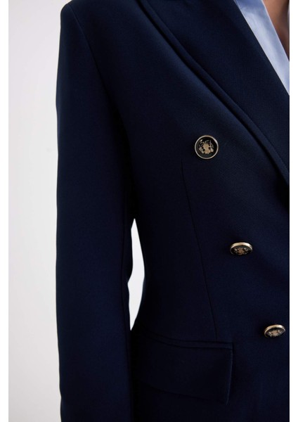 Oversize Geniş Kalıp Gömlek Yaka Düğmeli Basic Düz Blazer Ceket D3155AX24AU