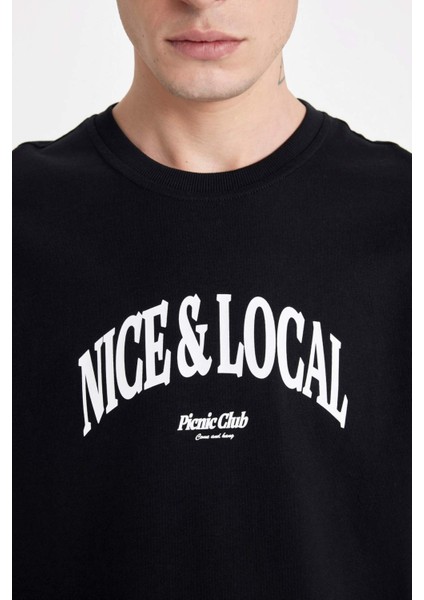 Regular Fit Bisiklet Yaka Baskılı Kısa Kollu Tişört D4765AX24SM