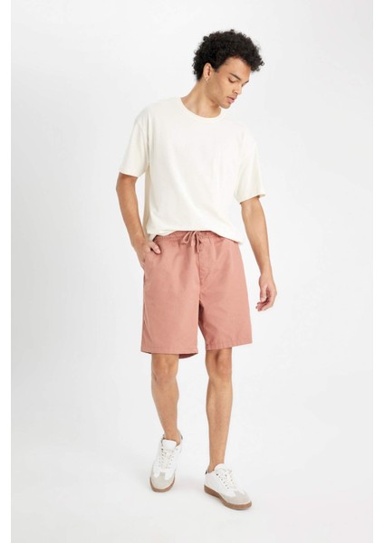 Relax Fit Gabardin Bermuda Şort D4697AX24HS