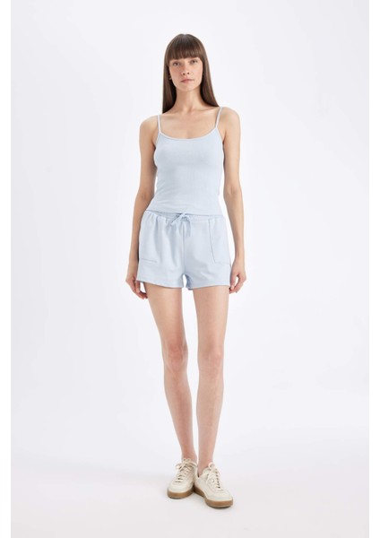 Regular Fit Yuvarlak Yaka Fitilli Kaşkorse Basic Düz Atlet D3326AX24SM