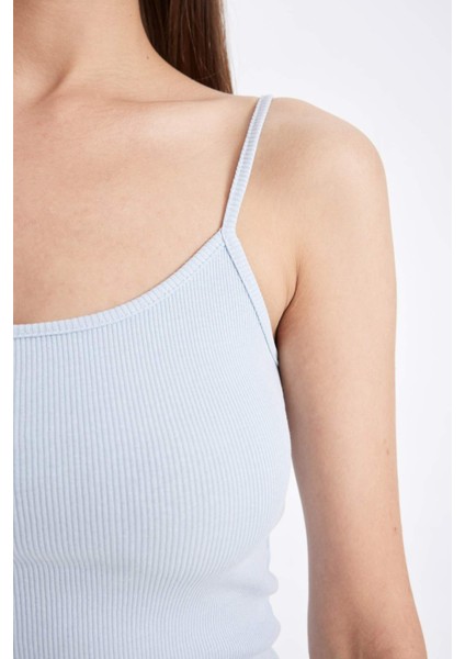Regular Fit Yuvarlak Yaka Fitilli Kaşkorse Basic Düz Atlet D3326AX24SM