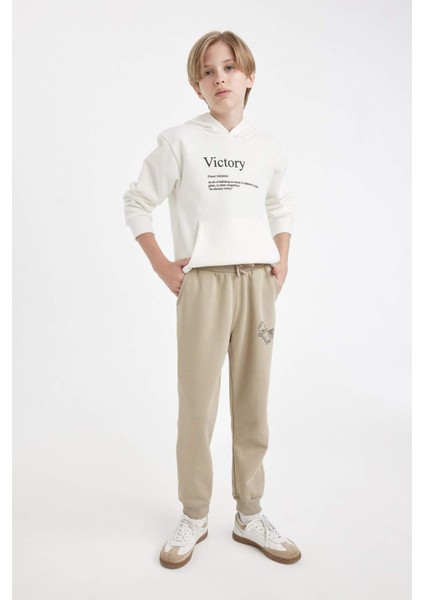 Erkek Çocuk Baskılı Kapüşonlu Sweatshirt D3092A824AU