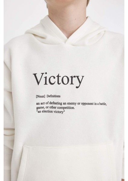 Erkek Çocuk Baskılı Kapüşonlu Sweatshirt D3092A824AU