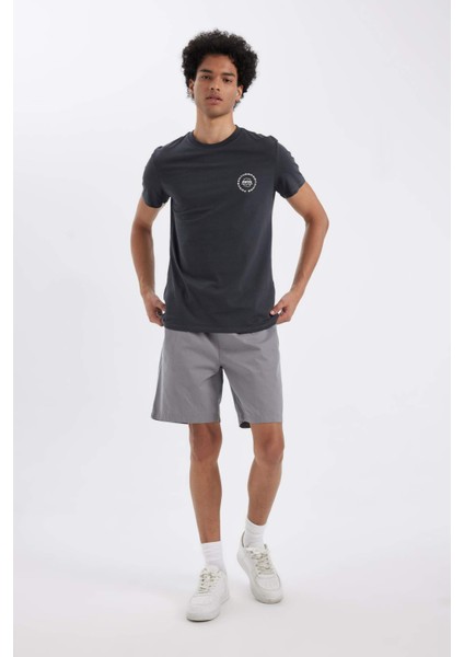 Relax Fit Gabardin Bermuda Şort D4697AX24HS