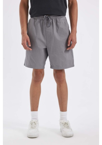 Relax Fit Gabardin Bermuda Şort D4697AX24HS