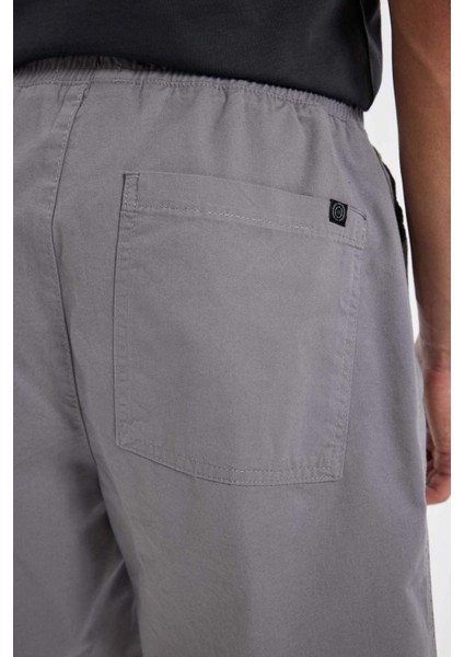 Relax Fit Gabardin Bermuda Şort D4697AX24HS