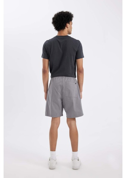 Relax Fit Gabardin Bermuda Şort D4697AX24HS