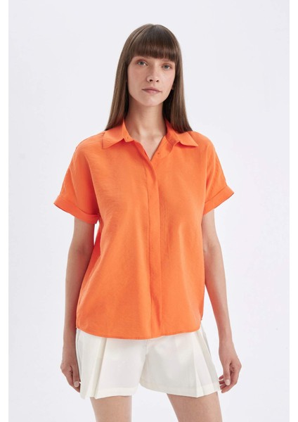 Oversize Geniş Kalıp Kısa Kollu Gömlek D3068AX24SM